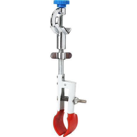 Pince de laboratoire réglable pour flacon et tube à essais, orientation ajustable (1/5)