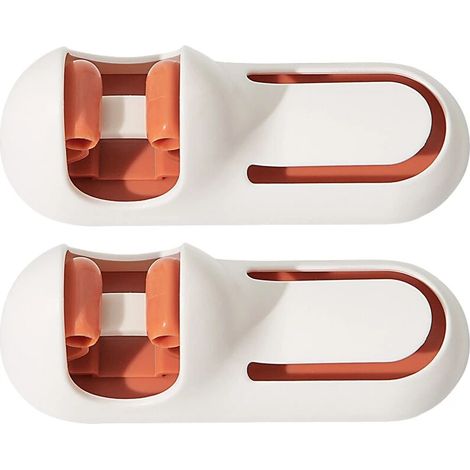 Support de rangement pour balai à franges, crochet auto-adhésif en forme de U, pince pour balai à franges, idéal pour le nettoyage et le rangement des outils (orange) (1/5)