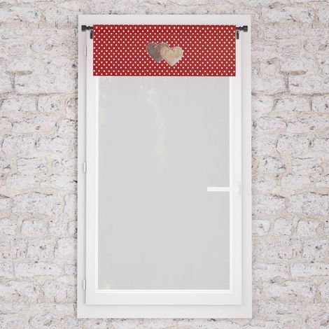 Brise bise pur coton 60x120 cm LOVE rouge, par Soleil d'Ocre