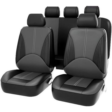 2 pièces housse de siège auto, cuir PVC imperméable et respirant, universelle pour sièges avant et arrière (1/5)