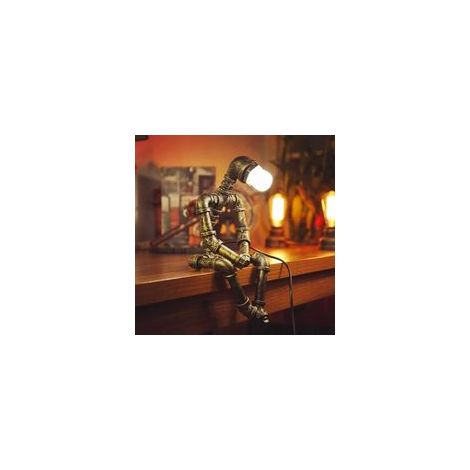 Memkey – Retro-Schreibtischlampe aus Eisen – Kreatives Rohrdesign – E27-kompatibel – 220 V – 60 W – Für moderne Arbeitsbereiche - Crezuo