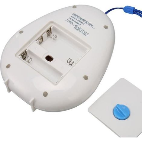 Radio de douche portable étanche, radio pour salle de bain avec réception AM FM, résistante à l'eau, à fixer facilement, idéale pour une utilisation quotidienne dans la salle de bain (1/4)