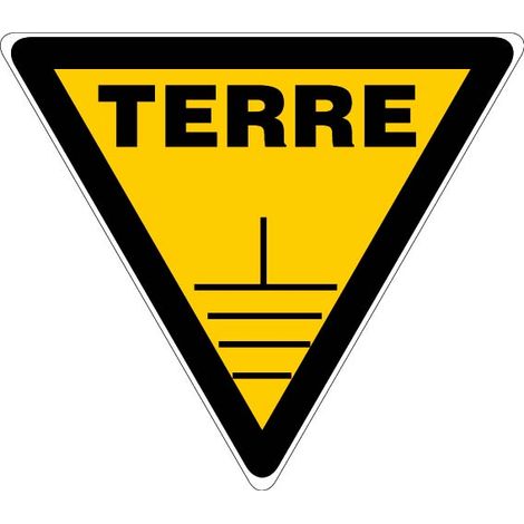 Panneau Danger prise de terre - Rigide Triangle 100mm - 4180175