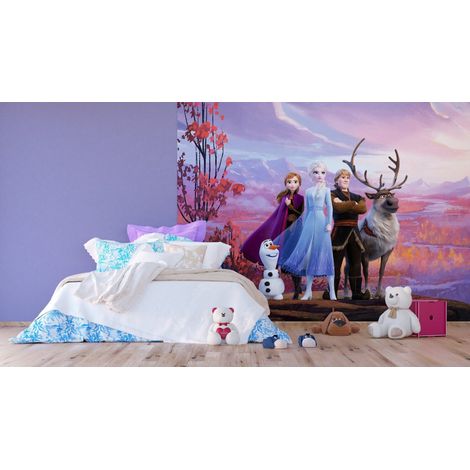 Papier Peint Intissé Disney La Reine des Neiges 2 - modèle dans la forêt 360 cm x 270 cm (1/3)