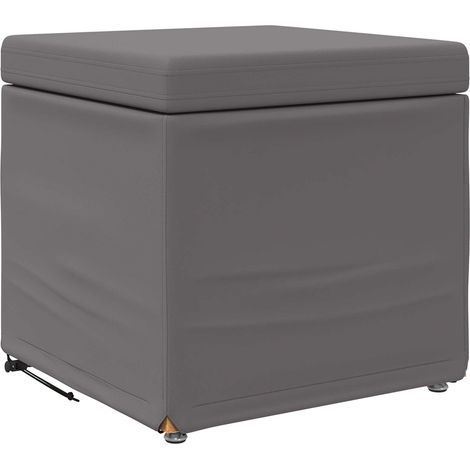 Tabouret Gris Cuir Synthétique et Bois Composite (1/5)
