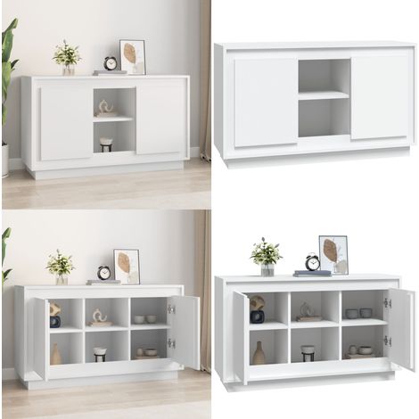 Sideboard Weiß 102x35x60 cm Holzwerkstoff - Schreibtisch - Wohnzimmermöbel - Sideboard - Regal - Holzmöbel - Home & Living (1/5)
