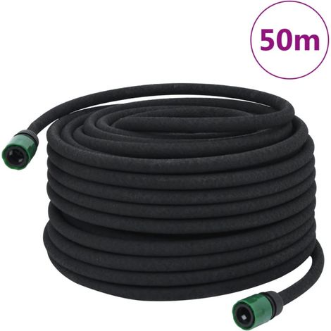 vidaXL Garden Soaker Hose Black 0,6" 50 m Rubber
