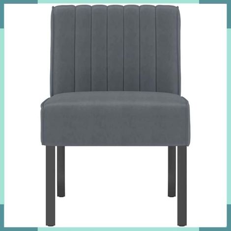 352452 Fauteuil sans accoudoirs gris foncé velours (1/5)