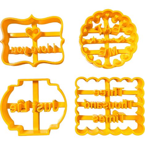 Paquete de 4 cortadores de galletas con forma de bendición, moldes para hornear.