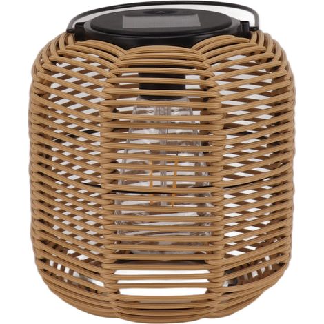 Lanterne solaire d'extérieur à suspendre, étanche, décorative, en rotin, pour table, terrasse, jardin, porche, en tungstène (1/5)