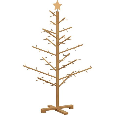 Árbol de Navidad de madera Marrón 125 cm Madera maciza de pino vidaXL