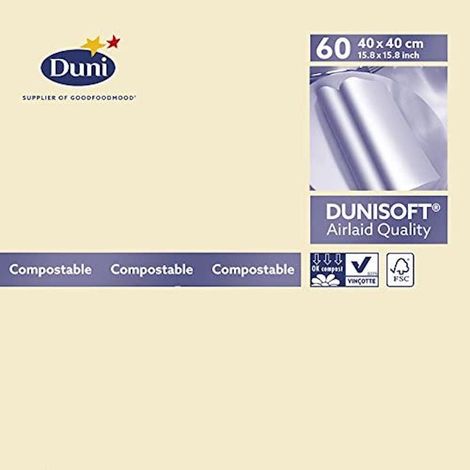 Duni, tovaglioli “Dunisoft”, Color Crema, 40 x 40 cm, Confezione da 60