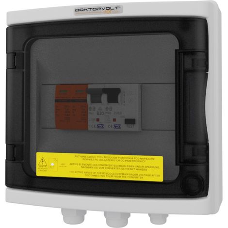 Tableau de distribution photovoltaïque solaire CA 1F B20 25 A 300 mA T1 T2 Doktorvolt DV-9498-FOT-265-AC