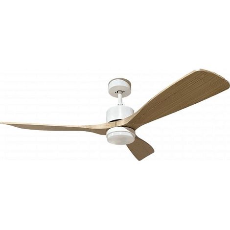 Ventilateur de Plafond LED 18W CCT Blanc et Bois Foncé avec Télécommande Ø122cm - SILUMEN (1/5)