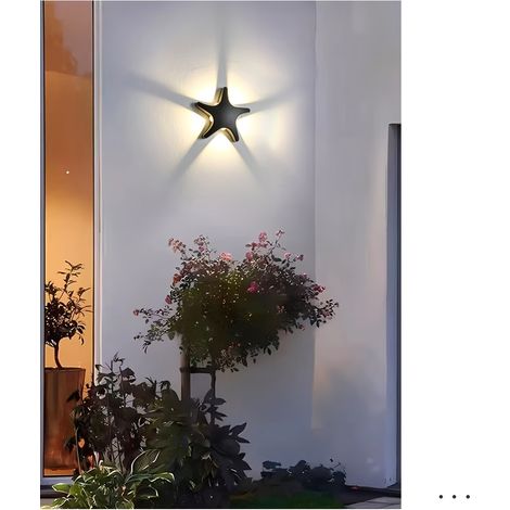 Applique murale d'extérieur LED moderne en forme d'étoile de mer de 5 W, étanche IP65, éclairage de porche 3000 K, éclairage de porte-fenêtre.