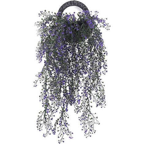 Faux Saule de l'Amirauté 77cm en Plastique Réaliste, Décoration Murale pour Bureau et Salon Violet (1/5)