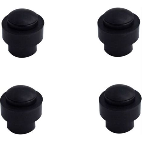 Butée de porte Alu noir lot de 4, 43x46 mm butée de porte en caoutchouc en acier inoxydable sans perforation, butée de porte tampon, butée de porte anti-collision
