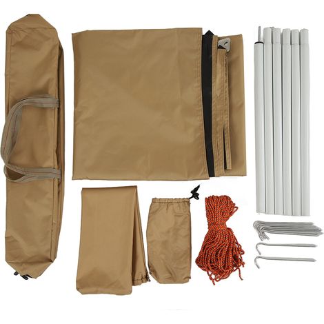Bâche carrée imperméable en polyester et fer pour camping, polyvalente pour randonnée et trekking, équipement de survie extérieur. (1/5)
