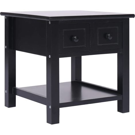 Table d'appoint Noir 40x40x40 cm Bois de Paulownia