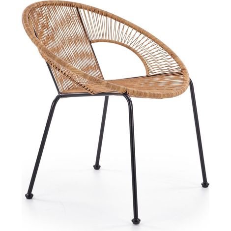 Silla para exterior Houston 446 , 74x69x60cm, Mimbre plástico, Metal (1/5)