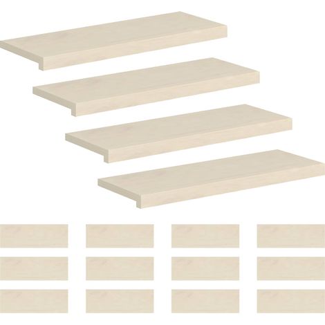Nez de marche 16 pièces 70 x 25 x 2 cm Blanc vidaXL