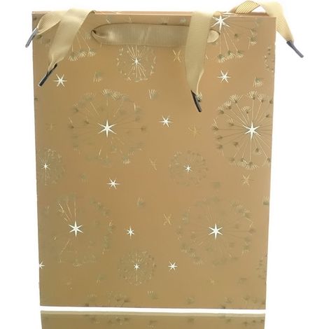Kaemingk – Sac cadeau brun à motif de Noël avec poignée, 30 x 42 cm – Papier