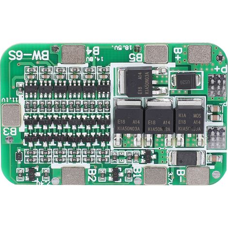 Plaque de protection batterie 6 brins 18650 lithium 25.5V 15A module anti-surcharge et court-circuit (1/5)