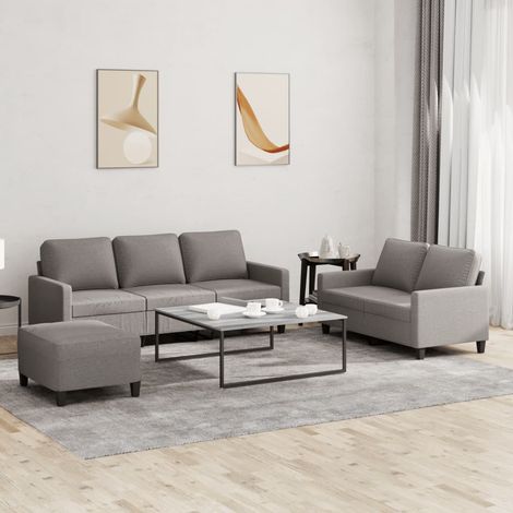 Juego de sofás con cojines 3 piezas tela gris taupe vidaXL (1/5)