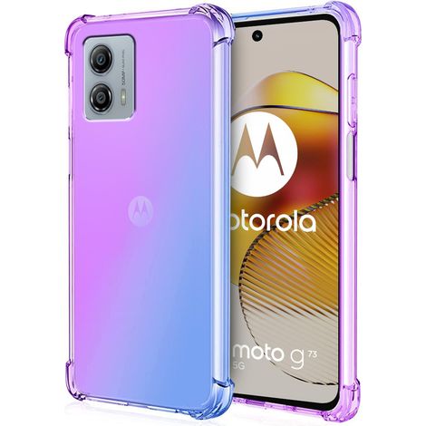 Fallfeste Schutzhülle mit Farbverlauf für Motorola Moto G73 5G, Lila/Blau (1/5)