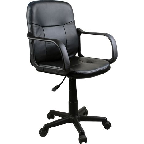 Sedia Operativa da Ufficio 55x56x98 cm in PVC Nera