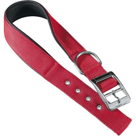 Ferplast DAYTONA C Collare in nylon con soffice imbottitura - in vari colori e misure. Variante C40/63 - Misure: A: 55-63 cm B: 40 mm - Rosso