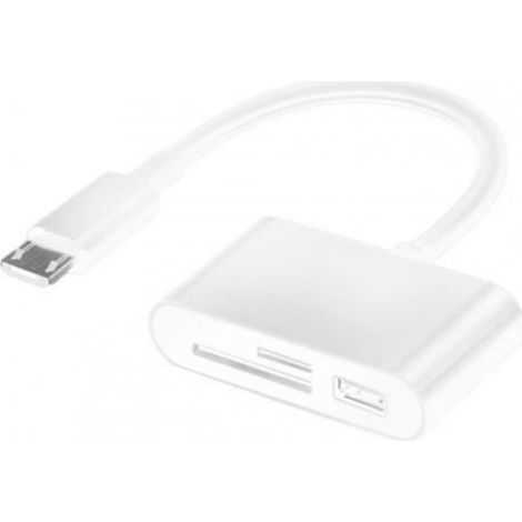 lecteur de carte Micro SD 3 en 1,USB 2.0-type-c U Disk TF,adaptateur OTG pour téléphone portable- White USB[D]