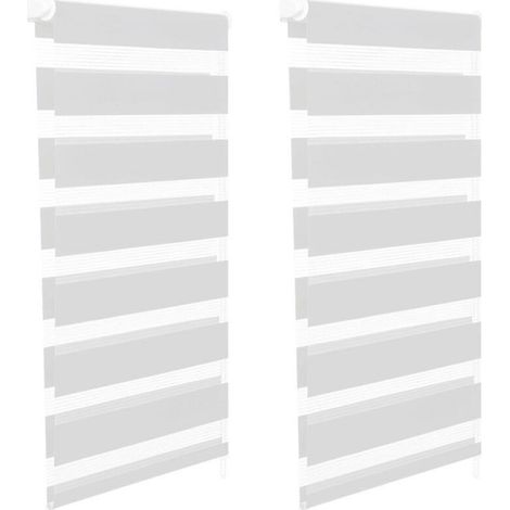 Store Enrouleur Jour Nuit - L 55 X H 170 Cm - Pour Fenêtre Épaisseur Max 2 Cm - Polyester - Barre Acier - 2 Pièces (1/5)