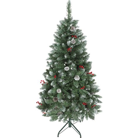 HOMCOM Albero di Natale Artificiale 150 cm da Interno 398 Rami, Pigne e Bacche (1/5)