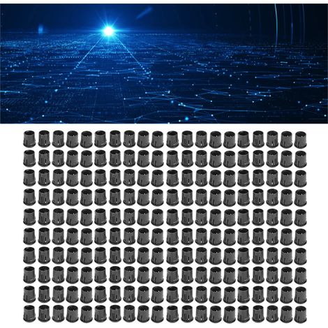 Douille pour lampe LED 8 mm, voyant lumineux en plastique noir, douille/couvercle de lampe de 8 mm de long (1/5)