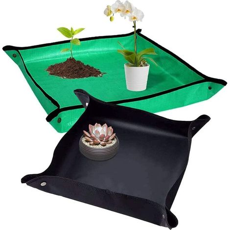2pièces Tapis de rempotage,Jardinage Pliable Tapis,Ensemble d'outils de Jardin, Adapté à la Plantation en Intérieur ou en Pot,pour Le des Plantes de Jardin de fées Miniatures (1/5)