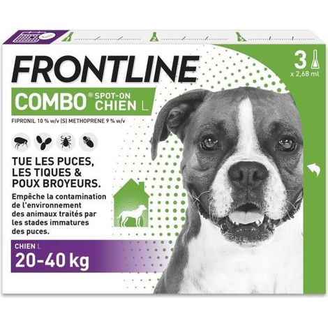 Frontline Combo Hund - anti-fl fleas und Zecken für Hund L - 20-40kg - 3 Pipetten (1/3)