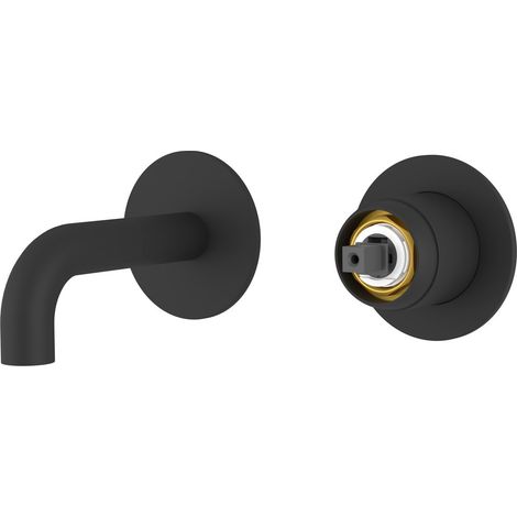 ULTRAMIX corps de mitigeur pour vasque 2 trous à encastrer, bec 10cm, noir mat (1/2)