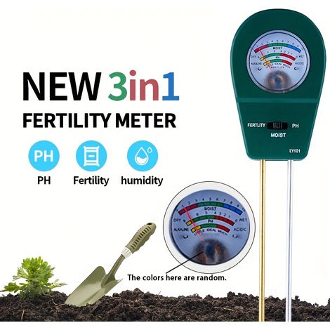 1 appareil 3 en 1 : pH-mètre, humidimètre et analyseur de fertilité du sol  sans pile pour des tests rapides. (1/5)
