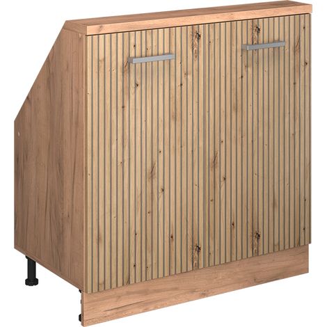 Mobile sottotetto Rion, Rovere artigianale/rovere Goldkraft, con 2 porte, Vicco