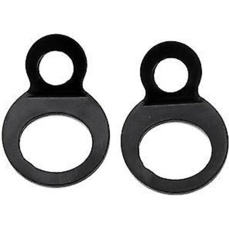 4 anneaux de fixation en acier inoxydable pour sangles d'arrimage, universels, pour motos, quads et SSV, permettant la fixation de sangles d'arrimage sur les tés de fourche. (1/4)