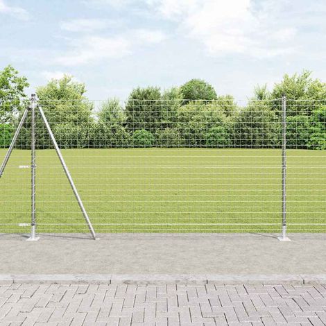 Zaunpfosten 52 pcs Grau 3,2 x 3,2 x 130 cm