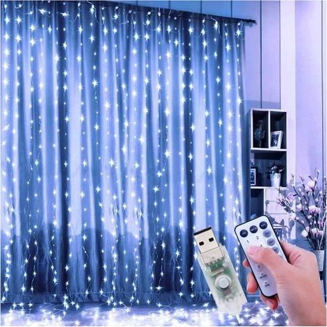 Guirlande Lumineuse - 3M x 3M - 300 LED - 8 Modes d'éclairage - Blanc (1/3)