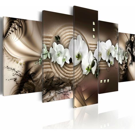 Tableau sable, orchidée, zen - 200 x 100 cm (1/4)