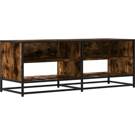 Mobile TV multimediale scaffale per televisione televisione buffet sala da pranzo soggiorno camera da letto rovere affumicato 120,5 x 40 x 46 cm derivati del legno e metallo marrone 020027323