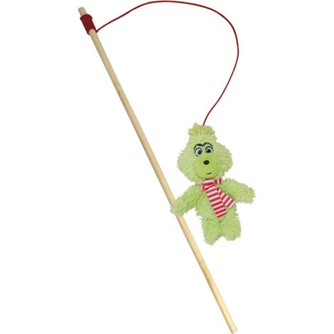 Nobby Katzenangel mit Plüschspielzeug Grinch Katzenangel