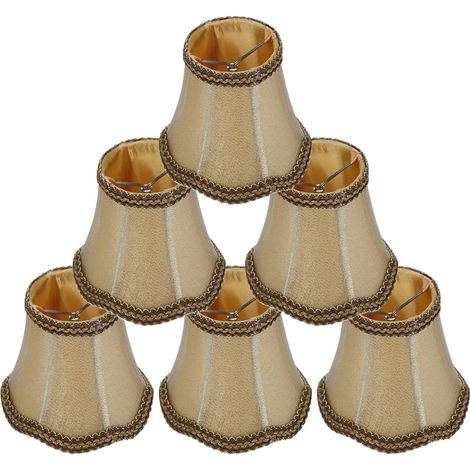 6 x Small Clip On Light Bulb, Mini Lampshade, Floor Lampshade Lampshade Fabric Table Lamp Cover, 5.1 x 4.7 x 3.1 Inches (1/5)