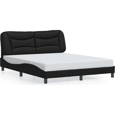 Lit double,Lit adulte,Cadre de lit sans matelas Hvar noir 160x200 cm similicuir CFW7116090 (1/5)