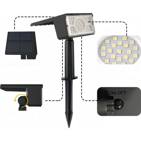 4PCS Solar Lights Outdoor Waterproof Solar Powered Garden Yard Spot Solar Lights for Outside Landscape (1/5)