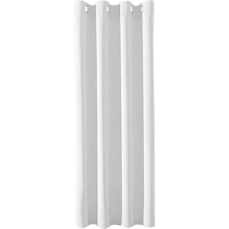 1 Pièce Rideau Occultant Thermiques Isolant Anti Chaud Anti Froid Bloqueur Lumière Anti UV Rideau Blanc Opaque Phonique Anti Bruit à Oeillets pour Chambre Salon Fenetre, Blanc-Gris (1/5)
